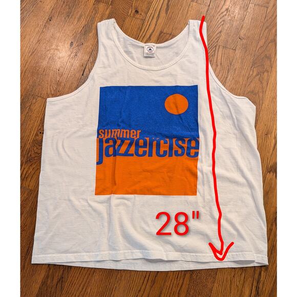 Summer Jazzercise Mens XL Tank Delta Graphic White Blue Orange Workout Fitness - Picture 6 of 6